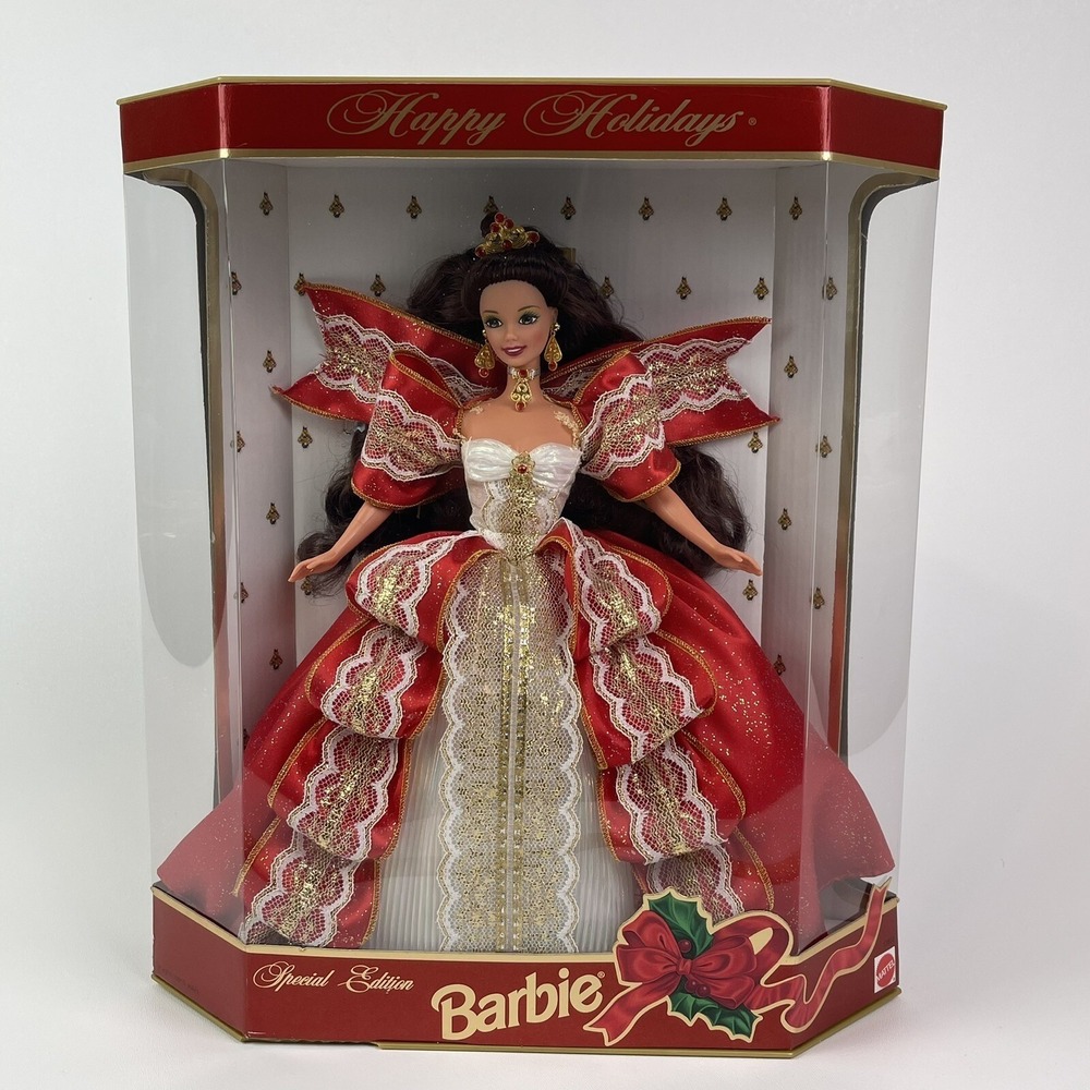 Mattel 1997 Happy Holidays‎ Special Edition Barbie Doll Red White Original Box